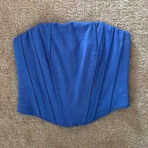 Princess Polly Blue Strapless Top Size 8